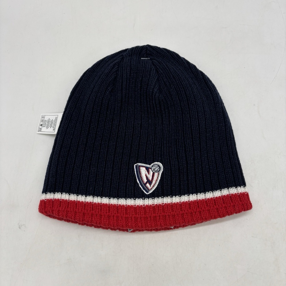 New Jersey Nets Beanie Hat OSFA Uncuffed Winter Blue Reebok Reversible NEW